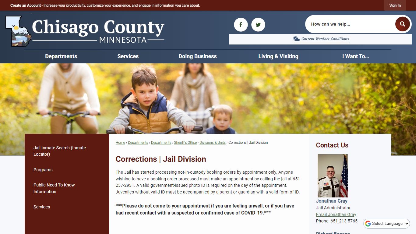 Corrections | Jail Division | Chisago County, MN - Official Website