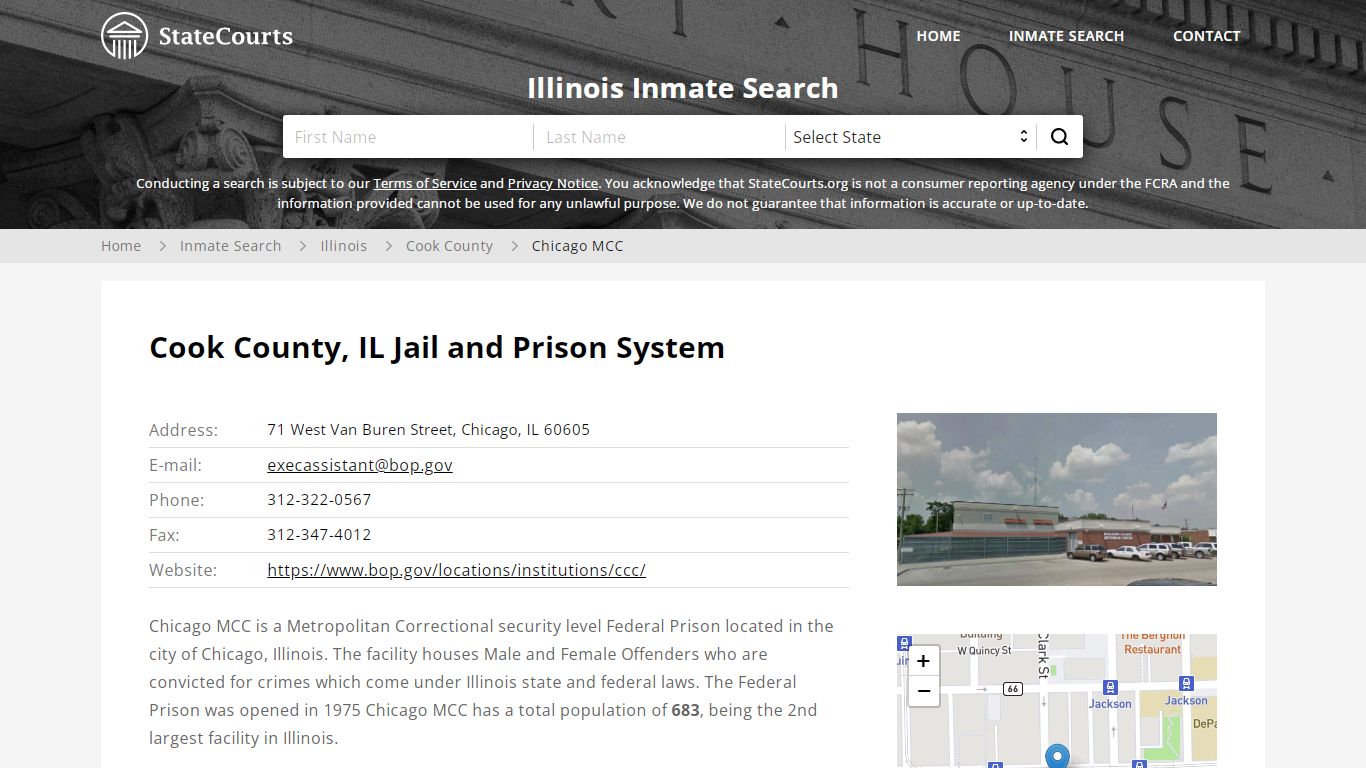 Chicago MCC Inmate Records Search, Illinois - StateCourts